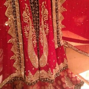 Red and blue bridal size medium with lots of handmade detailed work